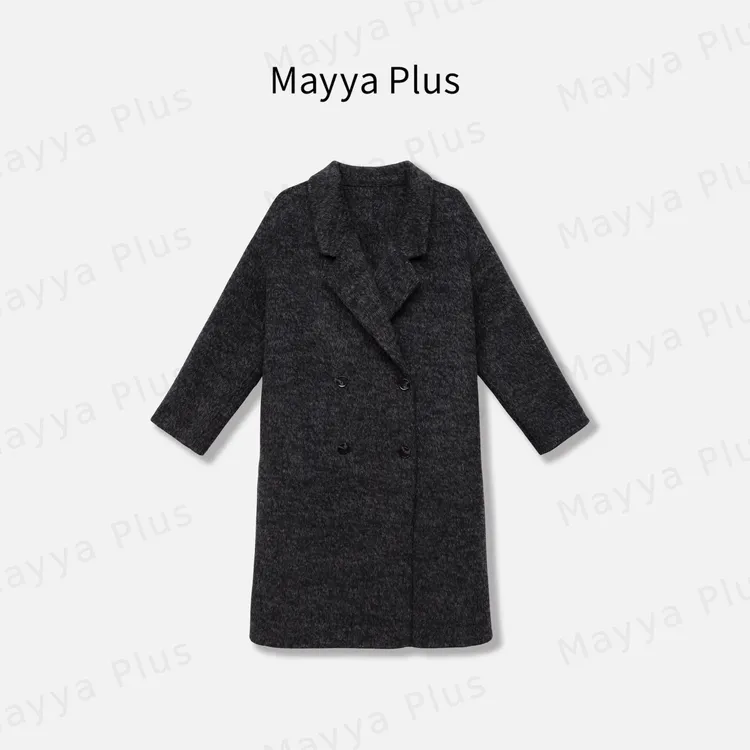 【伦敦游学】Mayya Plus麦芽定制100%绵羊毛流光风长款大衣32546690