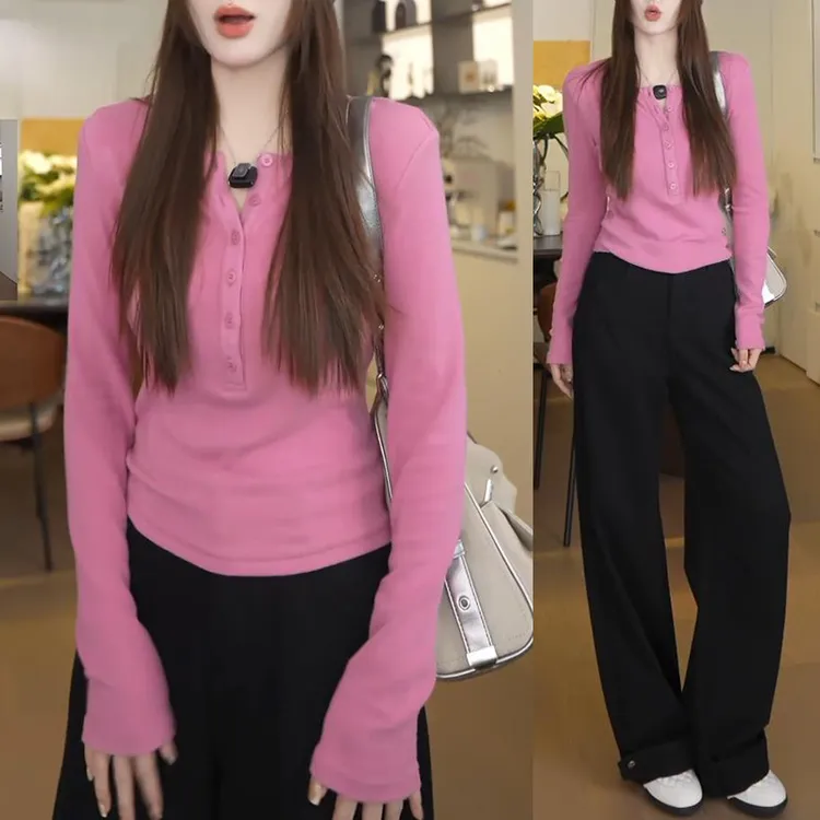 2025秋季新款流光风纯欲慵懒感长袖针织衫女士时尚显瘦牛仔裤套装