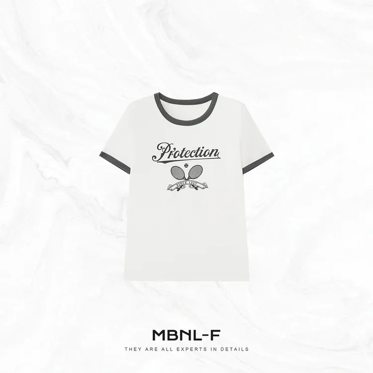 MBNL-F“撞色劳伦T” 桑蚕丝羊毛混纺休闲圆领短袖T恤 秦磊JN-SY123