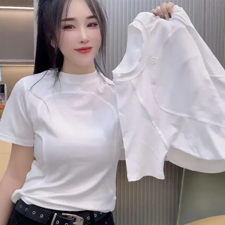欧货设计感净版明线字母短袖女2025夏季新款休闲百搭修身显瘦T恤