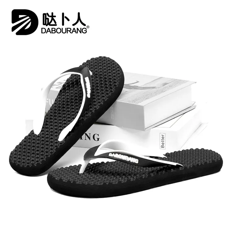 哒卜人人字拖夏季时尚休闲户外防滑夹脚凉拖新款个性按摩拖鞋男士