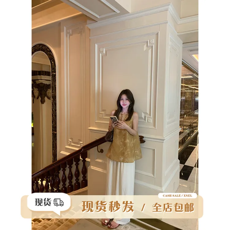 陳文文xenl【云柔漫步】夏季新款薄款百搭宽松显瘦阔腿裤女K0124