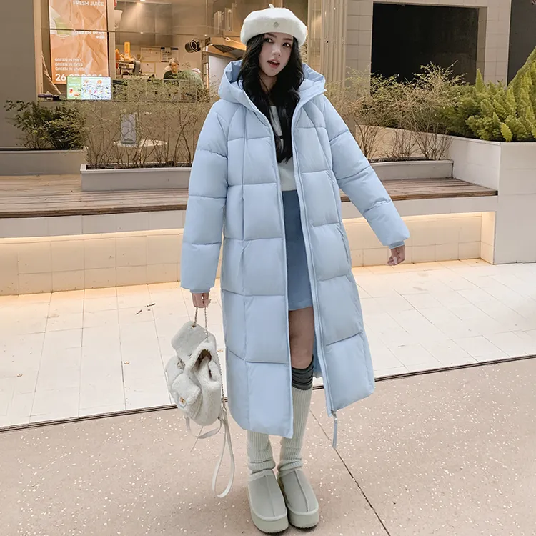 连帽棉服女2025冬季新款时尚洋气棉衣外套中长款加厚保暖棉袄女装