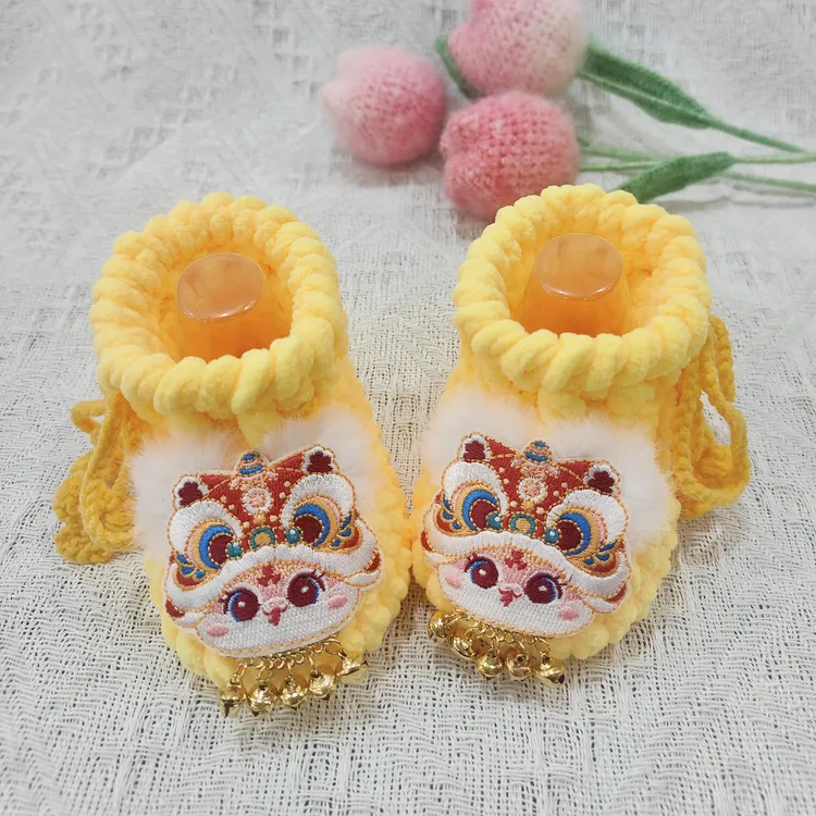 宝宝棉鞋冬季婴儿鞋中国风手工编织幼儿厚款成品新生儿鞋子学步鞋