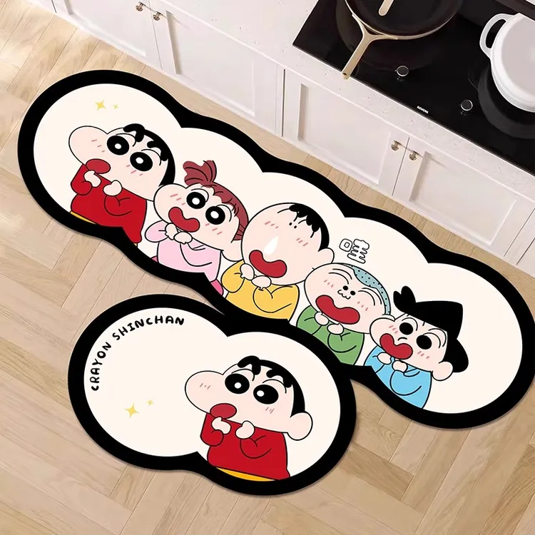 厨房防油地垫卧室长条床边脚垫进门地毯家用硅藻泥卡通吸水防滑垫