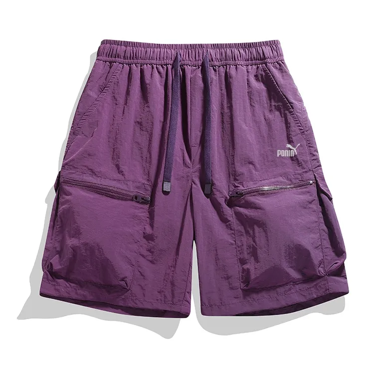 春夏冰氧透气工装运动短裤男百搭宽松情侣休闲纯色日系大码男款