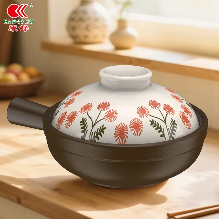 【蒲公英啫啫煲】康舒单手柄耐热干烧锅煲仔饭家用商用款明火耐高温