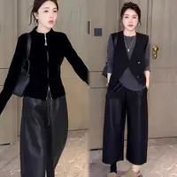 九分pu皮裤女秋季2025新款小个子高腰显瘦垂感百搭休闲阔腿裤