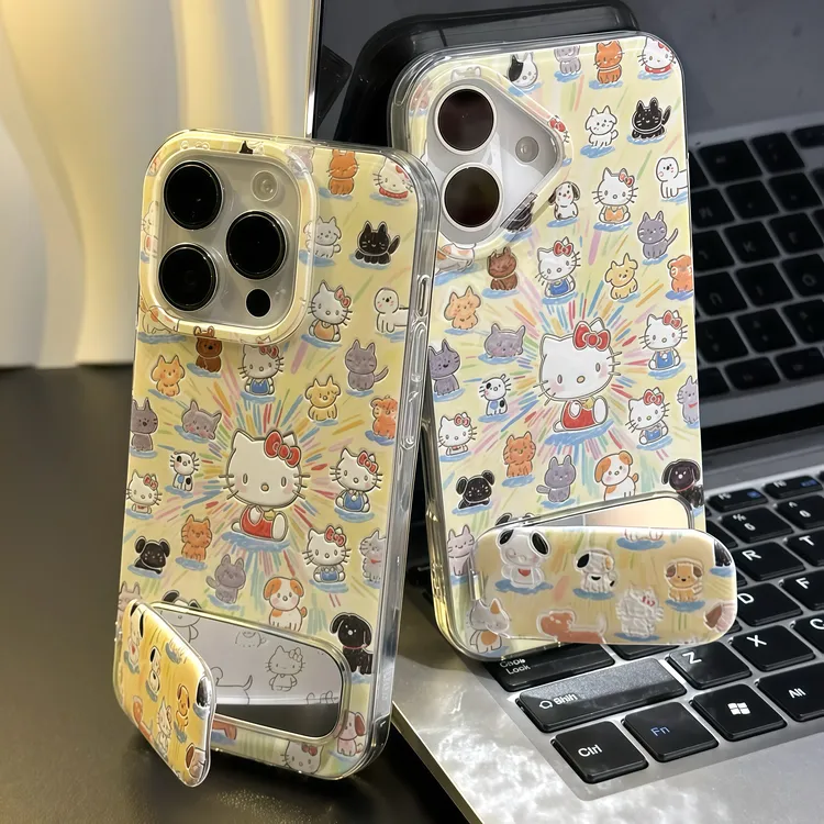 动物Kitty合集镜子支架适用苹果16promax手机壳华为vivo小米oppo