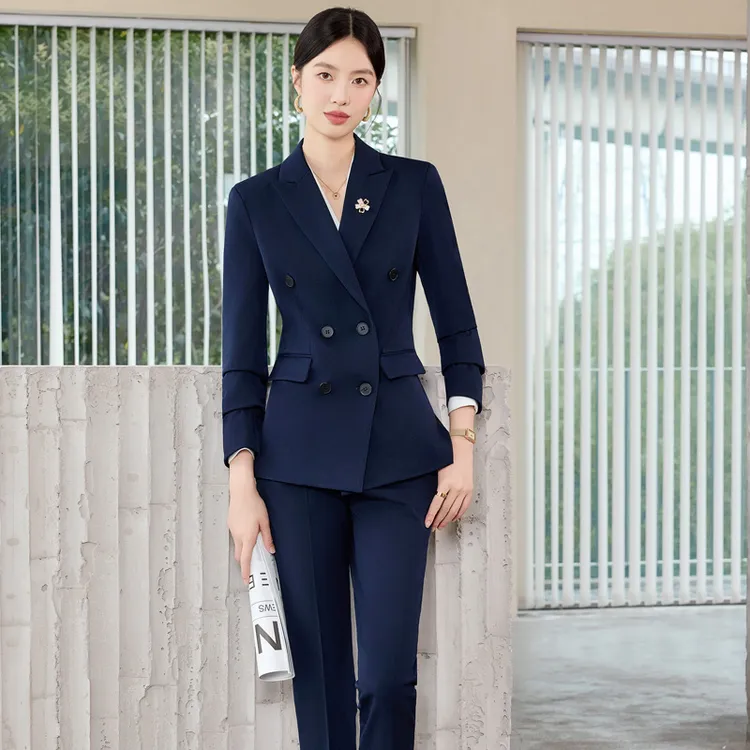高端双排扣职业西装套装女士2025春秋气质商务正装西服工作服套装