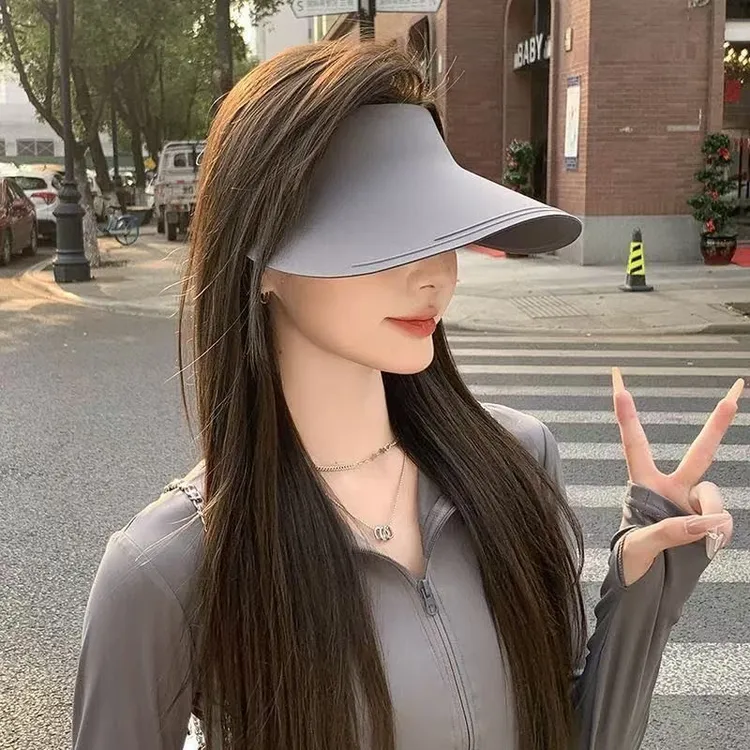 防晒帽子遮阳帽防紫外线无痕可折叠超轻空顶帽子帽子2025款网红款