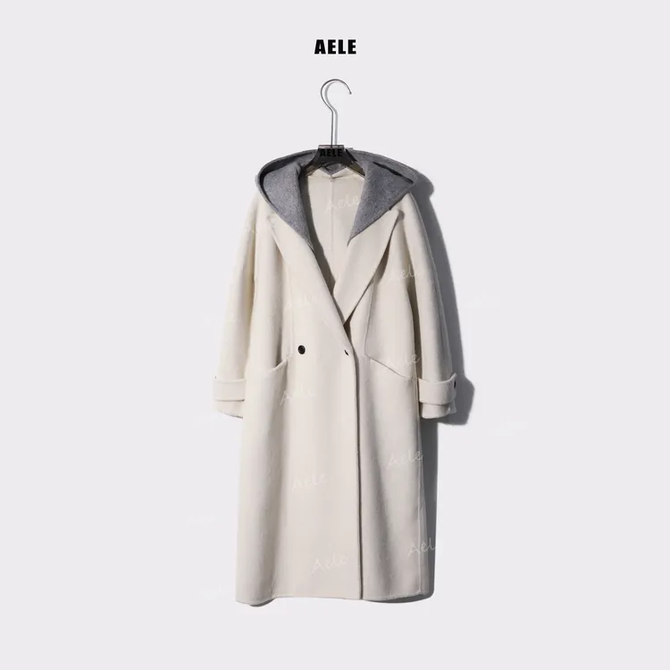 AELE【都市独白】简约轻奢女士双面呢大衣气质外套 S853 2386 AD