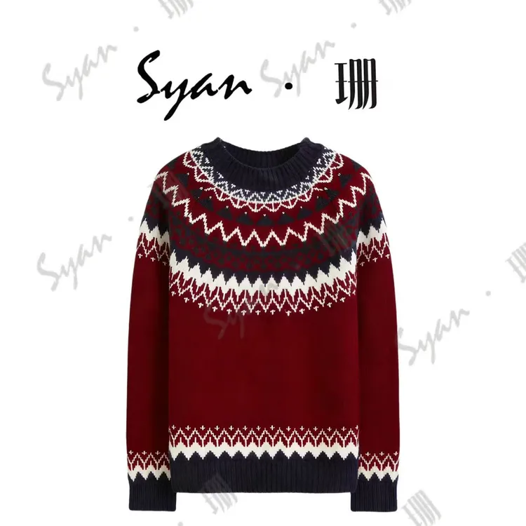 Syan【英伦小调】保暖洋气时尚百搭简约休闲长袖加厚打底毛衣圆领