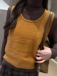 立领6082半高领兔毛两件套