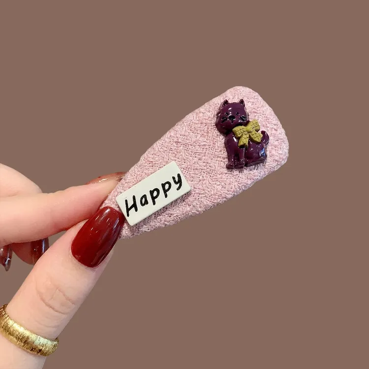 卡通风日韩甜美边夹少女风女发夹可爱儿童网红饰品BB夹过年新款