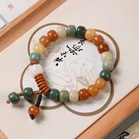 多宝菩提根橄榄核片文玩手串单圈男女同款小众手串