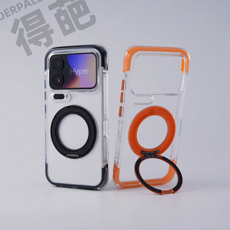 得葩四角真气囊磁吸支架小米17pro手机壳iPhone17透明防摔支点壳