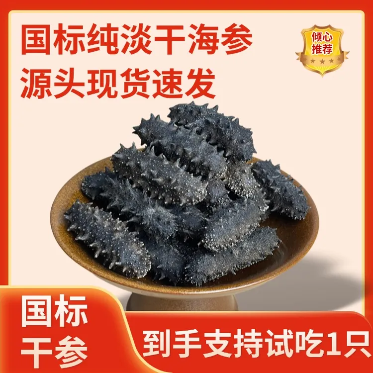 【130-160头左右一斤】国标淡干海参纯淡干刺参干货滋补营养500g