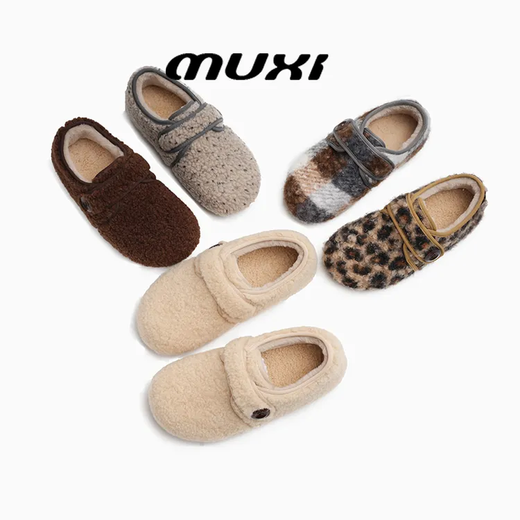 【MUXI】时尚秋冬毛毛鞋百搭轻便舒适软底鞋减震缓冲复古勃肯鞋