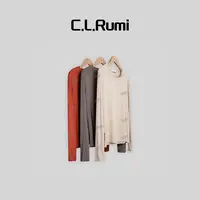 【Rumi精选】“柿红"休闲百搭显瘦秋季圆领显白针织长袖上衣6145sy