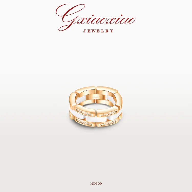 G XIAOXIAO陶瓷戒指 【星霜】法式气质高级百搭陶瓷戒指 ND72 ND109