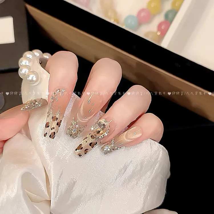 金秋金钱豹  穿戴美甲纯手工猫眼美甲