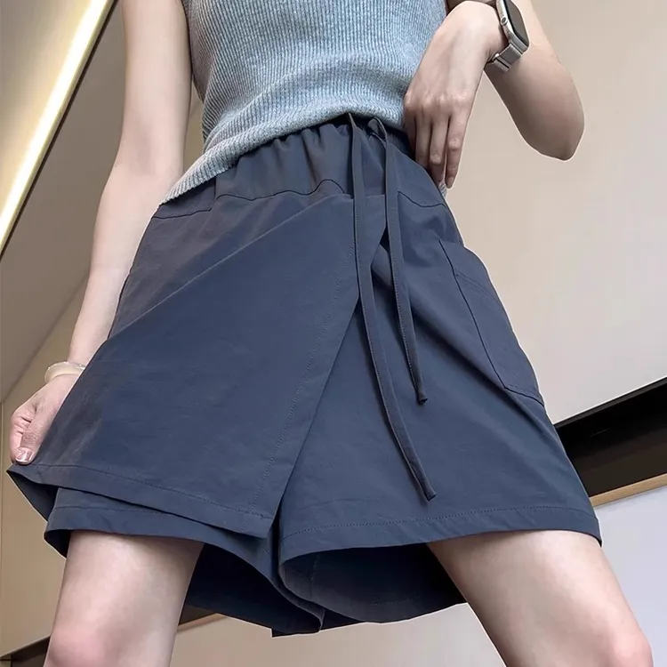 冰丝山本短裙女夏季薄2025新款高腰工装裙裤包臀半身