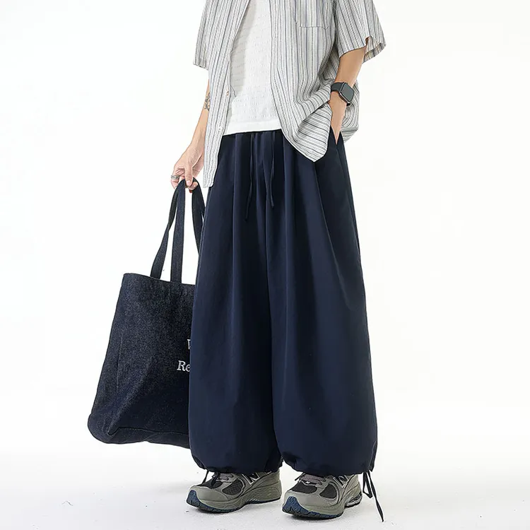 宽松阔腿裤男款2025日系大码男休闲长裤潮流直筒裤拖地百搭休闲裤