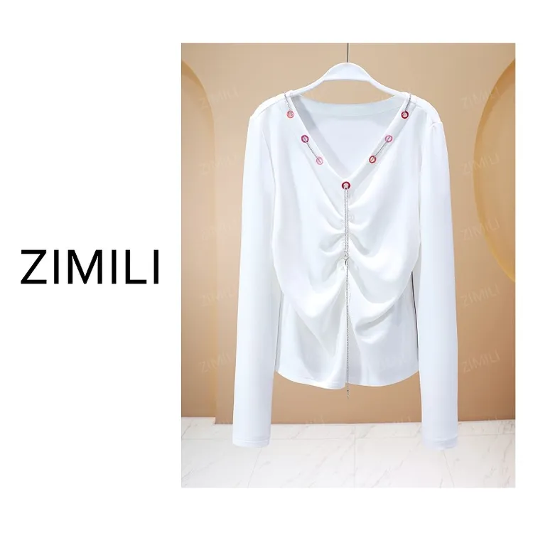 【亮哥女装】2025秋冬新品《巴洛克系列》白色高弹显瘦上衣26195-C1