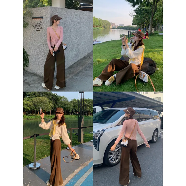 切糕自制【街头漫步】小个子秋季流光风慵懒百搭休闲通勤直筒牛仔裤