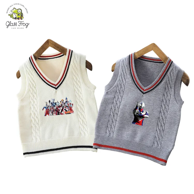 奥特曼男童马甲儿童毛衣男孩针织背心学院风男2025秋季新款童装