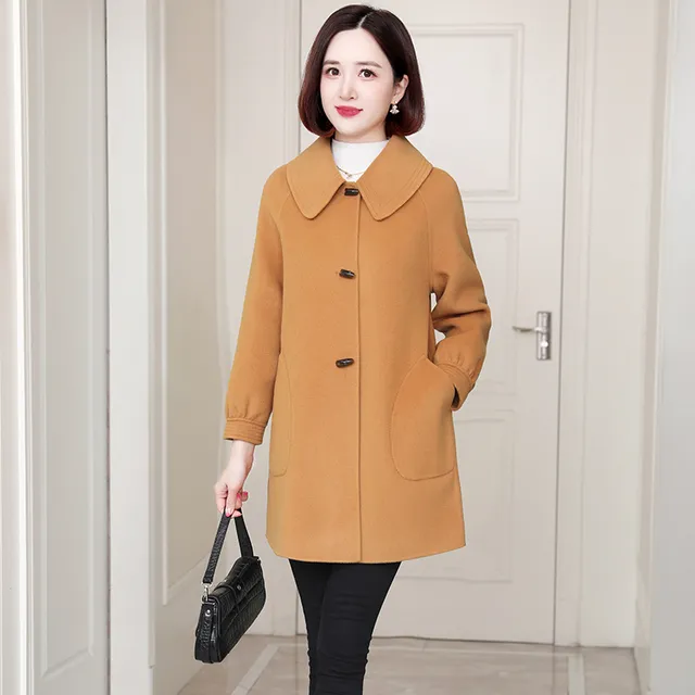秋冬高端零双面羊绒女中大衣长版韩版羊毛呢子小个子妈妈外套新款