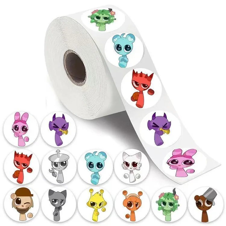 小红书爆款节奏盒子卷卷贴sprunki游戏周边卡通可爱装饰手账素材