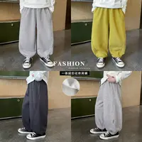 棉小班男童冬季新款时尚字母宝宝休闲裤拼接加绒儿童卫裤潮AD5048