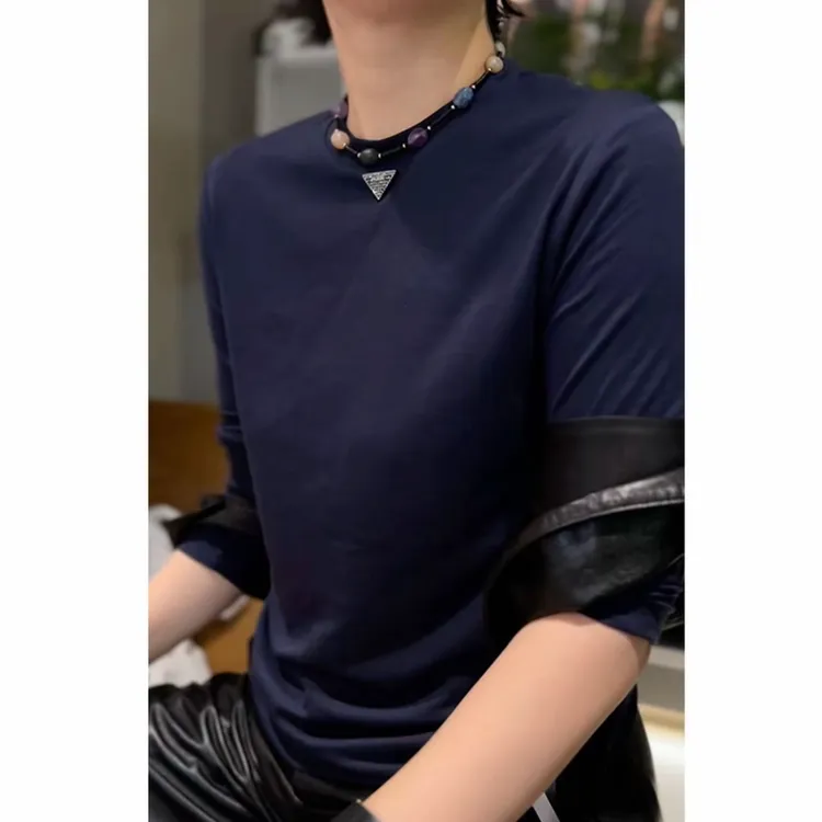 《顶配忘不掉》《自带香味》6587简约T恤长袖休闲圆领上衣时尚女装