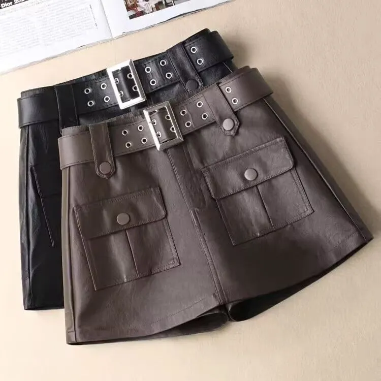 皮裤裙2025新款秋冬女韩版高腰显瘦包臀时尚洋气半身裙外穿假两件
