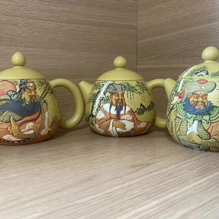 宜兴原矿朱泥龙蛋紫砂壶纯手工刻绘泡茶器具陈东铸紫砂壶