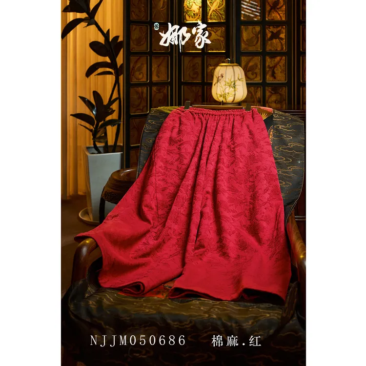 娜家棉麻阔腿裤NJM（050686）复古日常中国风