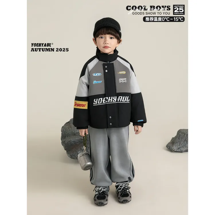YOEHYAUL/幼悠冬四波 【童趣赛车】男童童装紧致密实蓄热棉服 N7438