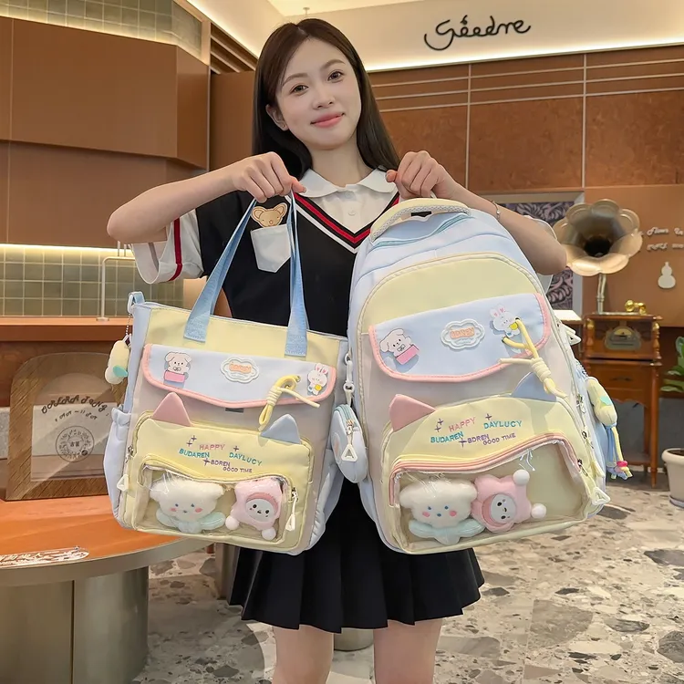 多巴胺书包女初中生高颜值大容量小学生三到六年级背包双肩包痛包
