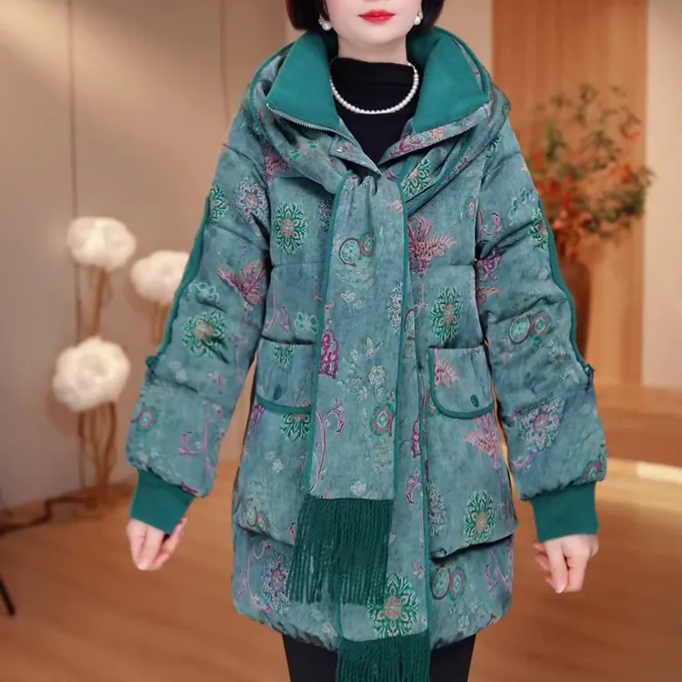 大码棉服棉衣时尚中长款外套减龄显瘦2025年冬季百搭高档洋气女装