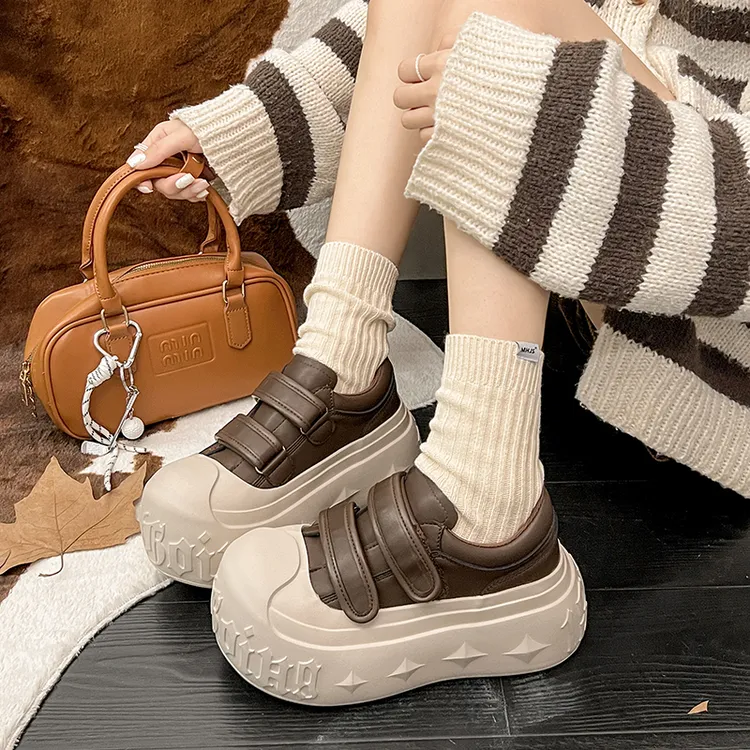 欧洲站2025秋季新款松糕厚底豹纹棕色勃肯鞋超轻大头鞋女韩版卡通