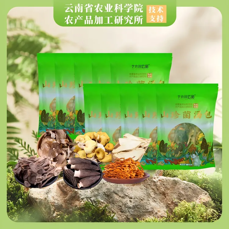 十六州云品山珍菌汤包六种菌菇真材实料云南特产菌包