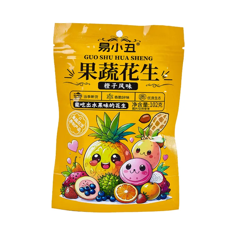 橙子味果蔬花生小吃休闲零食102克/袋
