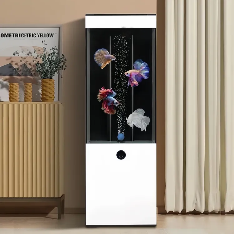 新款客厅落地立式双过滤超白玻免换水干湿分离家用养鱼鱼缸一体式