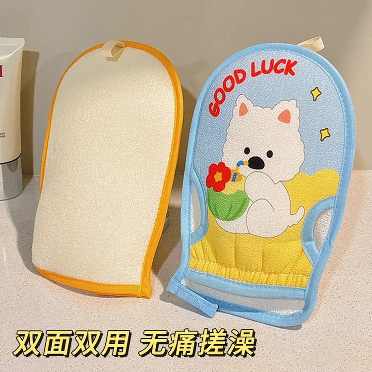 可爱卡通搓澡巾女士专用强力搓泥洗澡手套加厚双面不伤肤搓澡神器