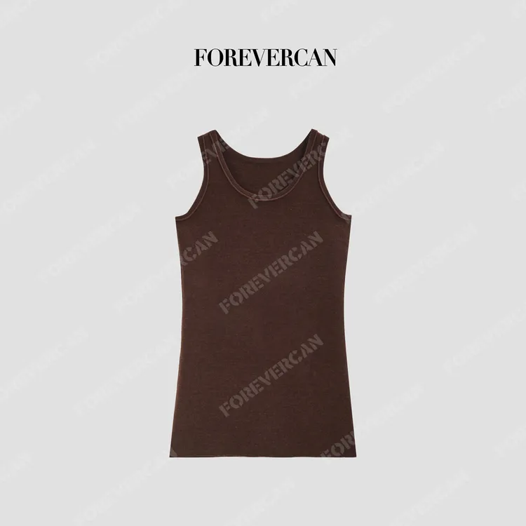 FOREVERCAN“焦糖本色”100埃及棉百搭厚织U领背心裙MY4197