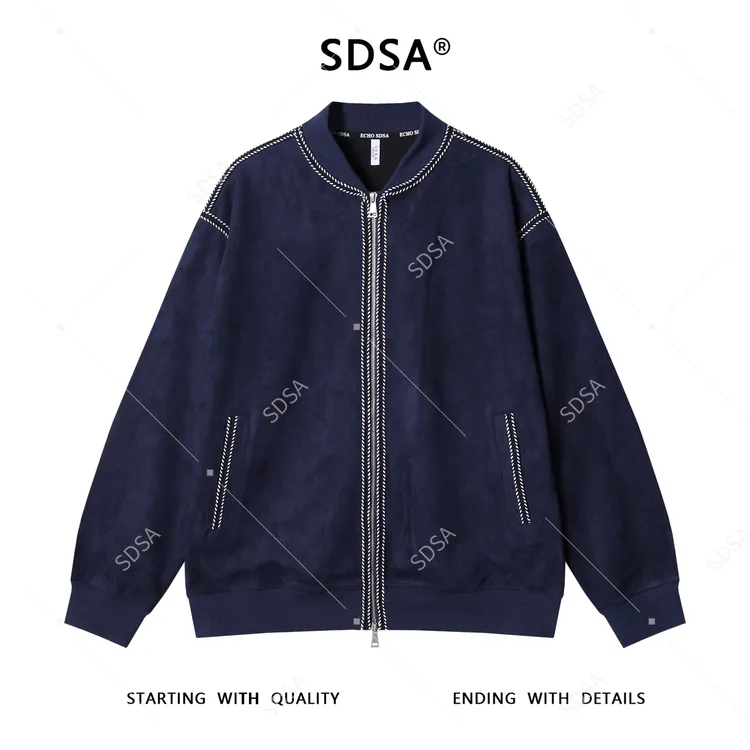 SDSA男士秋冬新款痞帅男装韩版撞色缝线棒球领卫衣外套百搭时尚