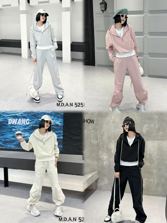 5251款2025夏新款休闲运动防晒三件套小众年轻高级连帽上衣潮流