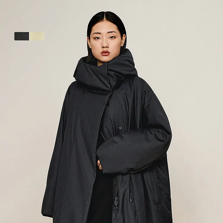 【双面双穿】LESS2024年冬新款连帽宽松中长款羽绒服2O0C12740